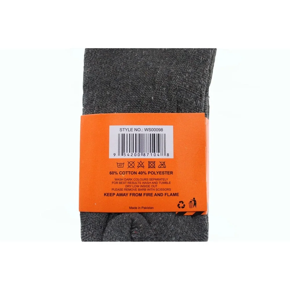 6 Pairs Work Socks Unbranded Heavy Duty Work Socks Size 9-11 Gray